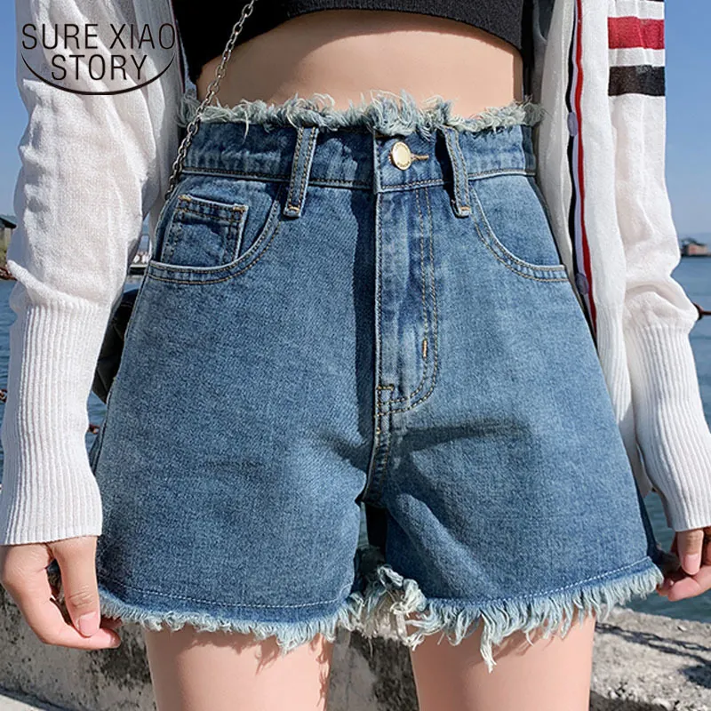 Mode d'été grande taille noir femmes Denim Shorts basique taille haute jean pour 9403 50 210510