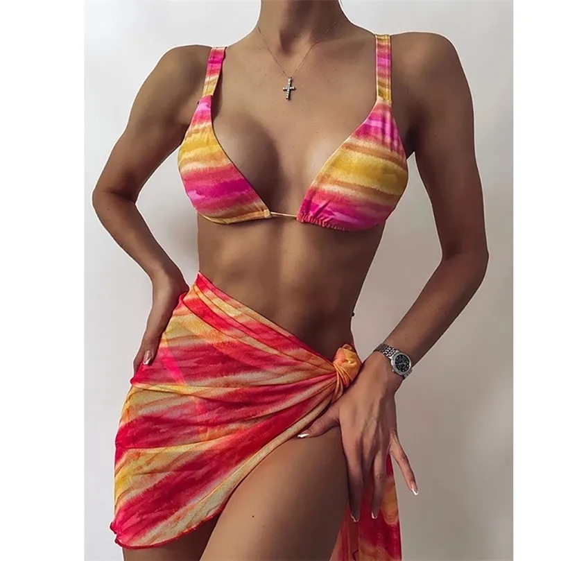 Sexy leopardo bikini swimsuit mulheres malha alta corte micro tanga biquinis conjunto de banho feminino terno de banho 3 peças de banho 210712