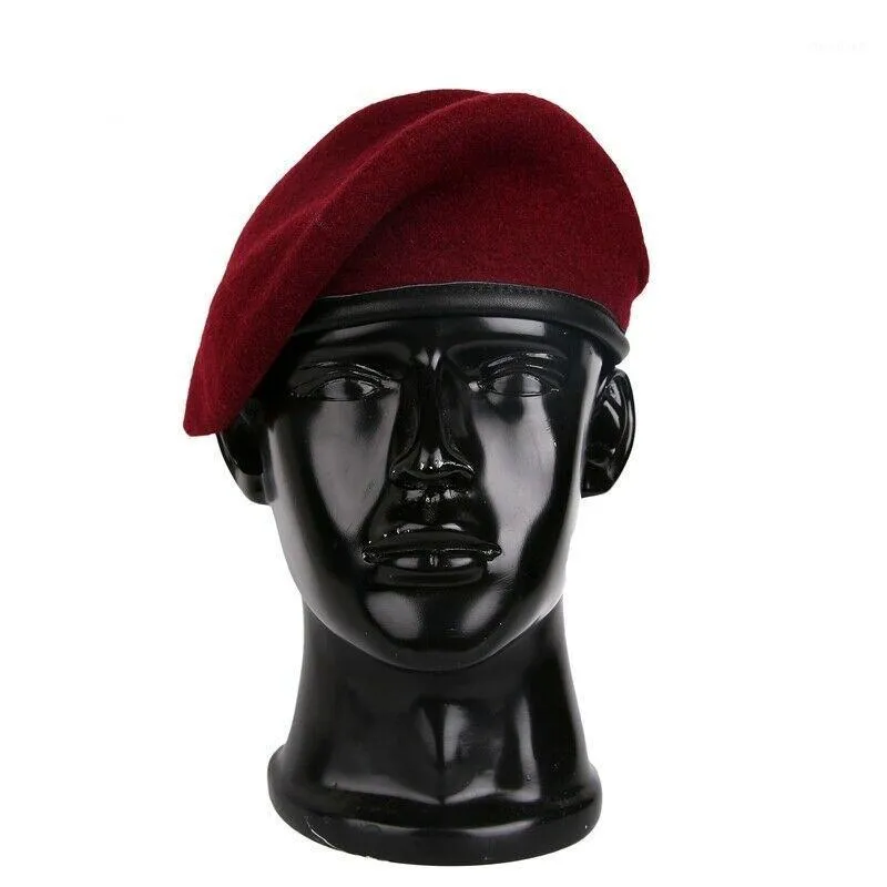Berets US Army Airborne Special Forces Group PURPLISH Red Wool Beret