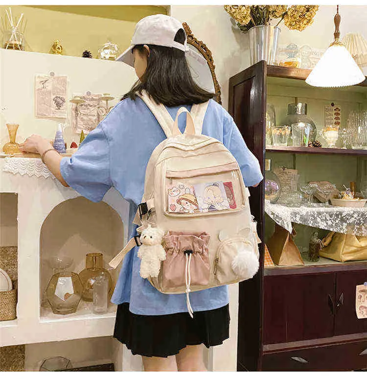 3d Rucksack Rosa Cartoon Weibliche Bunny Anime Schule Tasche Kawaii
