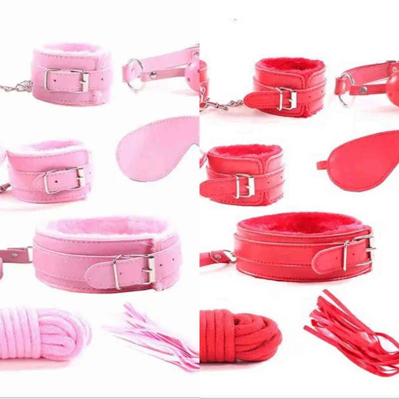 Nxy Sm Bondage Bdsm Bondage Retirement Set Sex Handcuffs Swing Anal Claws Butt Plug Anal Plug Bullet Vibrator Toys for Women Adult S& m Fetish 1217