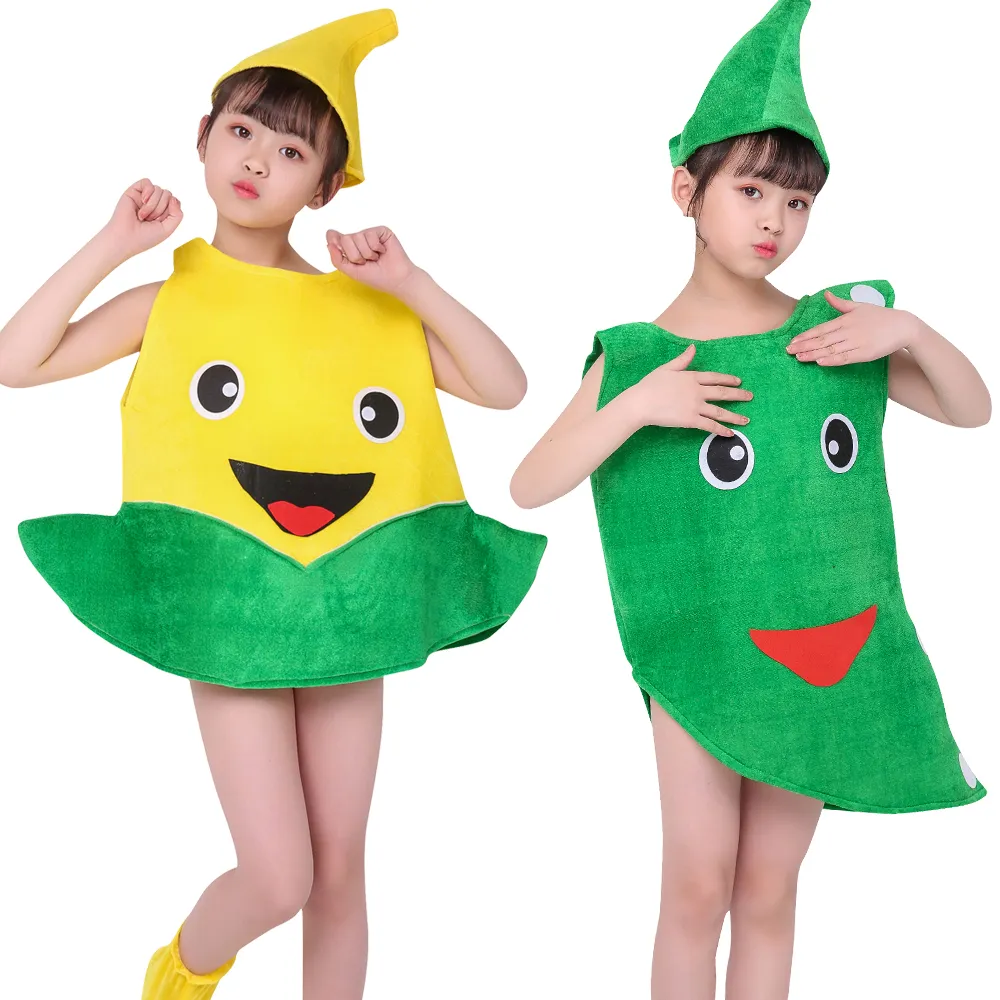 Festa di Halloween per bambini Cartoon Frutta Cappello Pesca vegetale Mela  Fragola Anguria Banana Cosplay Costume Per Ragazzo Ragazza