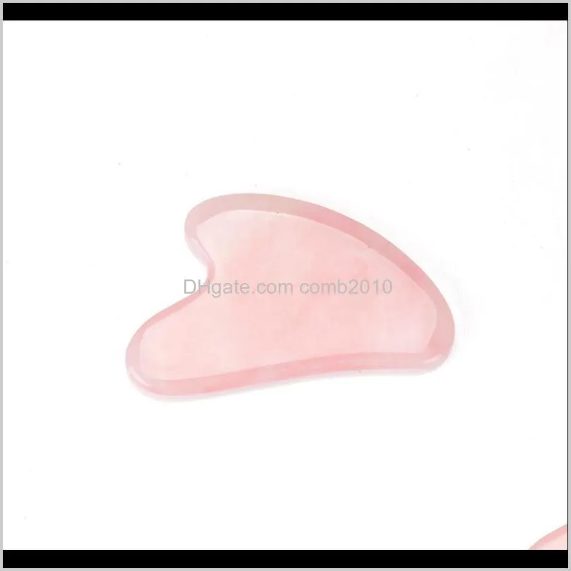 rose quartz jade guasha board pink natural stone scraper chinese gua sha tools for face neck back body acupuncture pressure therapy