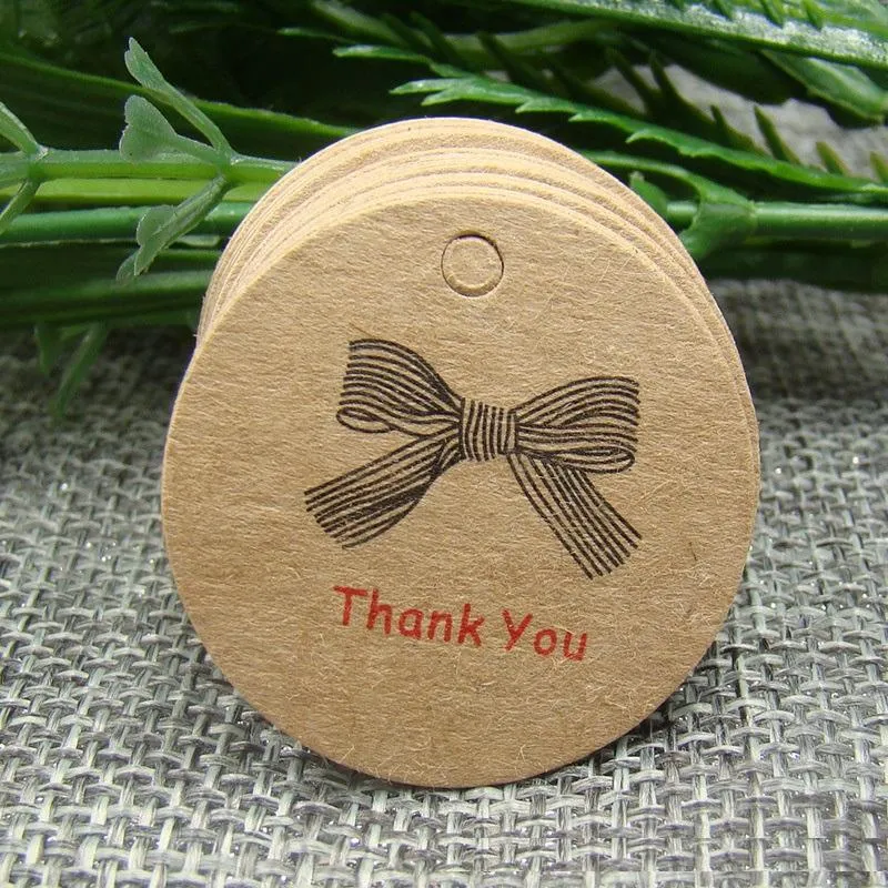 Thank you Kraft Paper Label Gift Tags Handmade DIY  Wedding Birthday Party Favors Tag