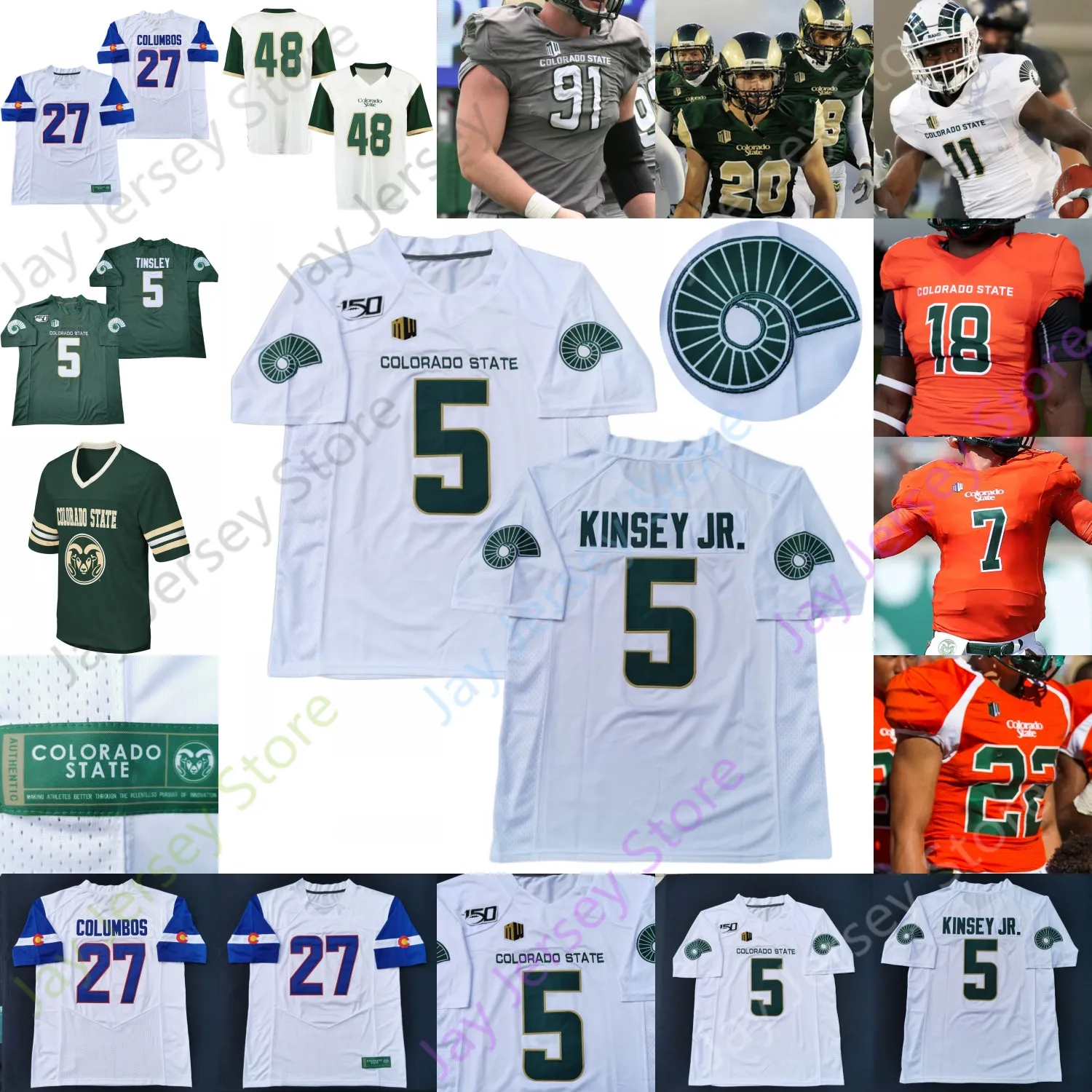 Colorado State Football Jersey NCAA College Dante Wright Trey McBride Todd Centeio David Bailey Marcus Mcelroy Jr. Collin Hill Kinsey Jr. Jackson EJ Scott Hubbard