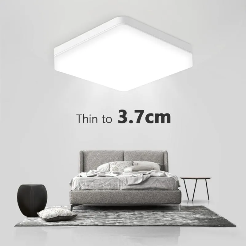 مربع 18W 24W 36W AC85-265V الحديث لغرفة المعيشة الإضاءة المنزلية السطح أسفل البارد دافئ أبيض مصباح ضوء السقف