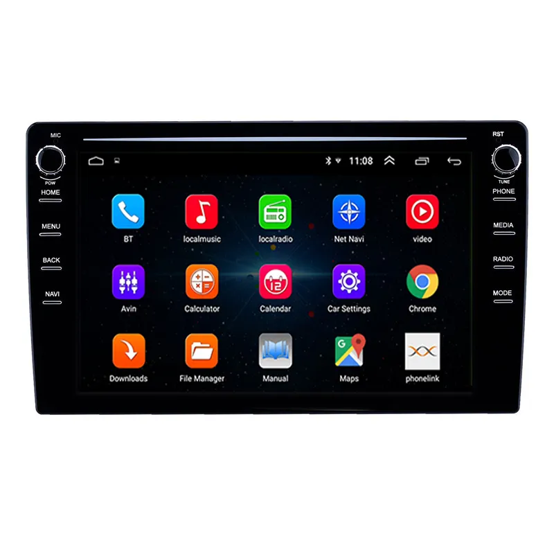 Lecteur DVD de voiture universel Android Auto Radio 10 "écran tactile Quad Core 1GB RAM 16GB ROM Navigation GPS stéréo