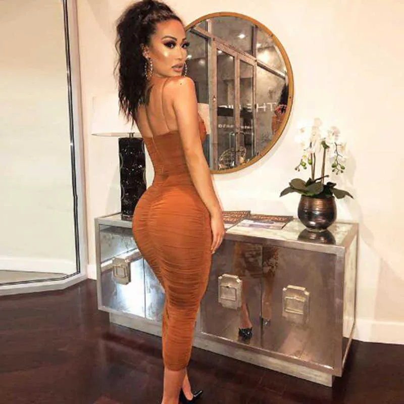 womens brown bodycon dress Brown Body Con Long Sleeve Dress L main image 0