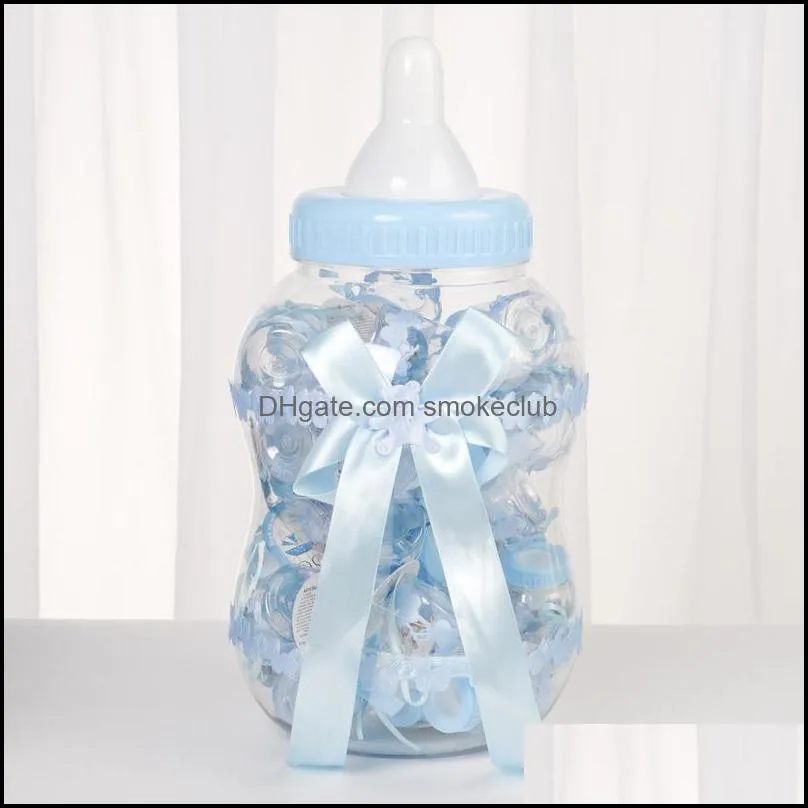 Gift Wrap Baby Girl Boy Plastic Box Shower Candy Dragee Baptism Feeding Bottle Wedding Birthday Party Decorations Kids