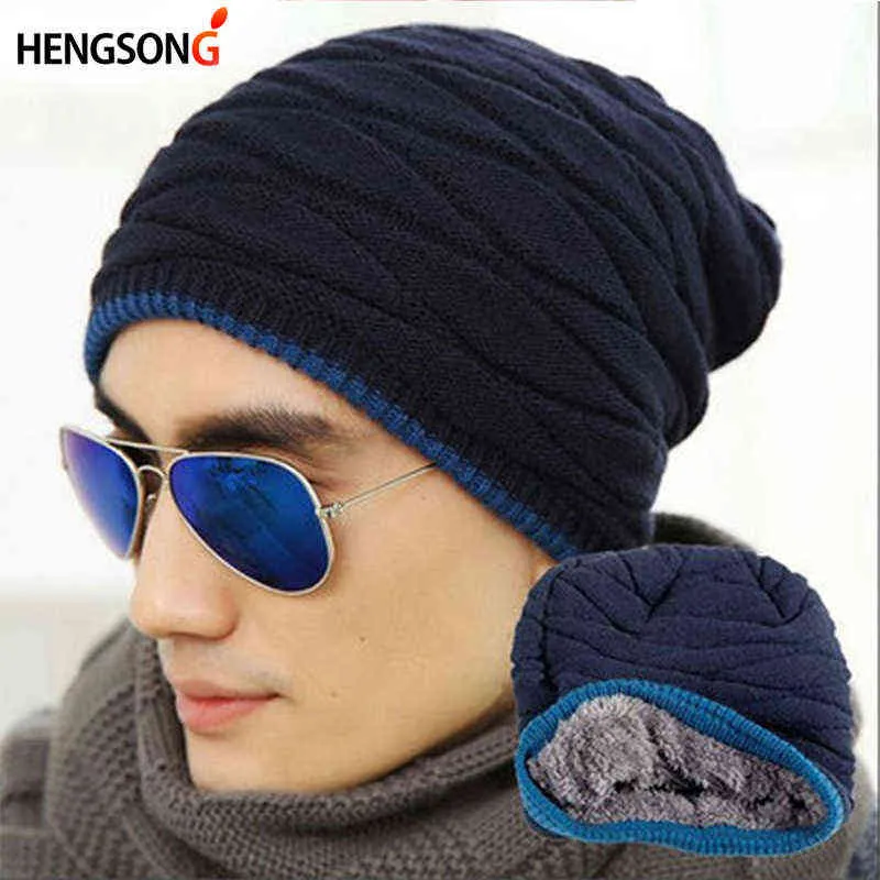 Bonnet unisexe Chapeaux d'hiver Cap Hommes Femmes Bas Chapeau Bonnets Stripe Tricoté Hiphop Chapeau Mâle Femelle Chaud Laine Cap Hiver NQ981609 Y21111