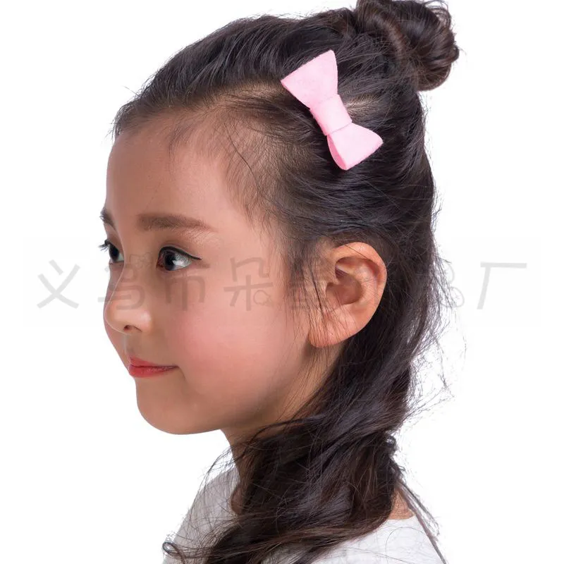 2 pouces 6 couleurs nouveau-né belle INS infantile feutre arc avec pince à ruban solide tissu tête arcs pour bébé filles enfants accessoires un 750 S2