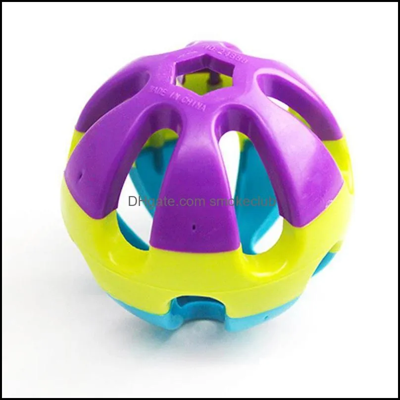 Cat Toys Colorful Plastic Ball Cats Dog Toy With Bell Bite Resistant Supply For Dogs Puppy Kitten