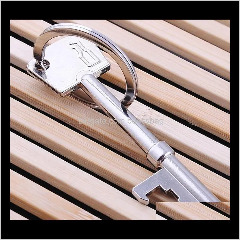 beer bottle opener key ring keychain silver zinc alloy key chain keyfob bar tool gift brand new