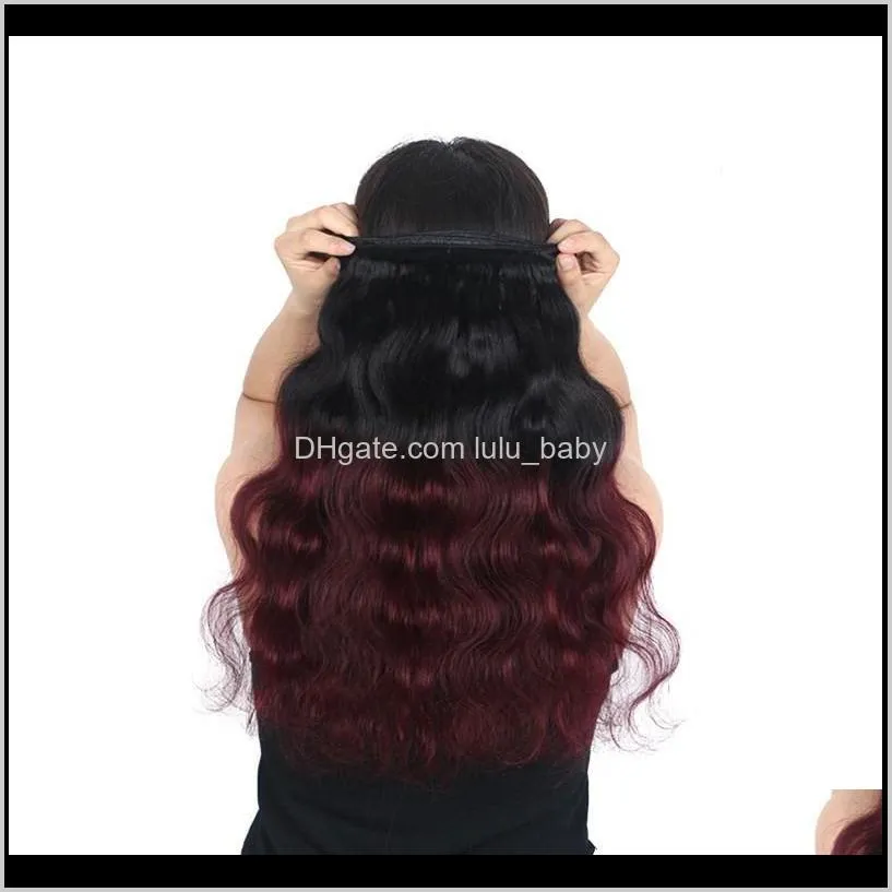 zhifan brazilian wefted hair body wave 1b/99j# brazilian extensions wine red 100% human hair real hair weave sale