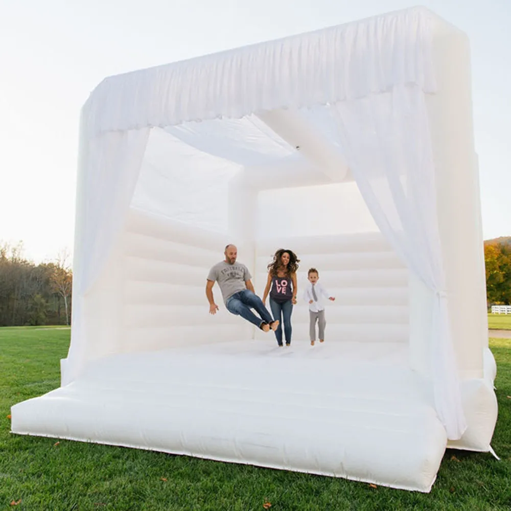 Personalizado 2021 nuevo diseño blanco inflable puente de boda casa de rebote castillo hinchable al aire libre adultos y niños juguetes para fiesta