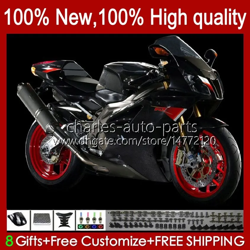 Moto Code Code для Aprilia Mille RV60 RSV1000 R RR 2004 2005 2006 Body 11no.115 RSV-1000 RSV1000RR RSV1000R 04-06 RSV 1000 R 1000R 1000RR 04 05 06 Комплект обтекателя черный завод