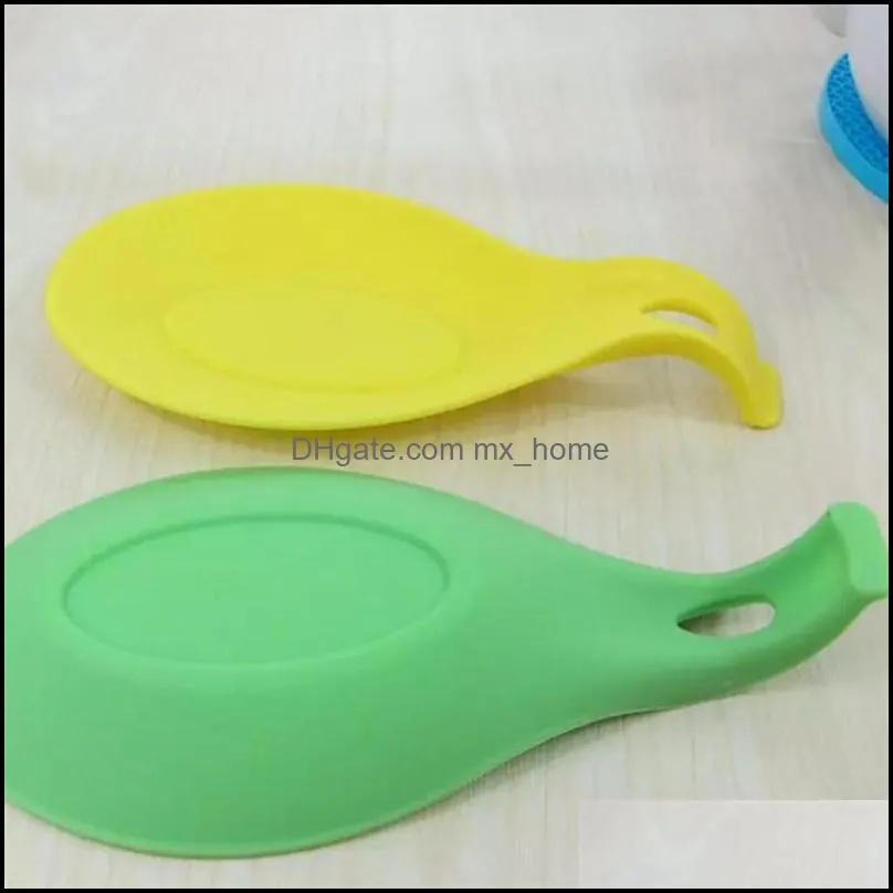 heat resistant silicone spoon mat spatula spoon holder tableware antislip pad fork chopstick holder spoon tray kitchen tool vt0356