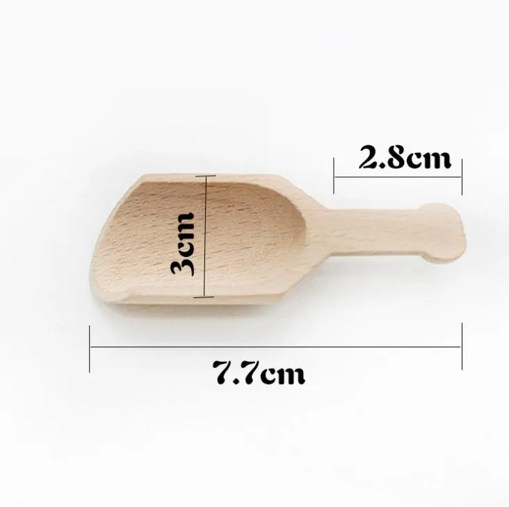 Mini Wooden Scoop Teaspoon Small Salt Shovel Bath Salt Spoon Milk Powder Scoops Wood Connt Spoons Coffee Tea Mini