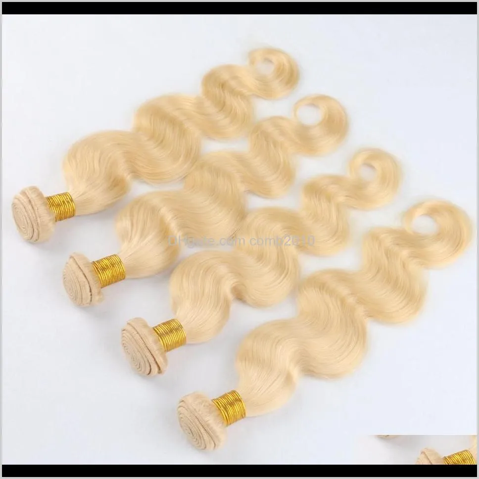 brazilian straight hair weaves double wefts 100g/pc 613 russian blonde color 100% human remy hair extensions