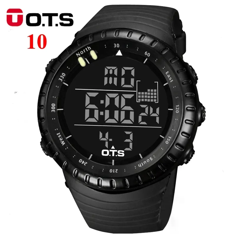 OTS Montre pour hommes LED Sports Montre numérique Horloge 50M Hommes étanches Top Marque Luxe Heure Militaire Montres Relogio Masculino 210527