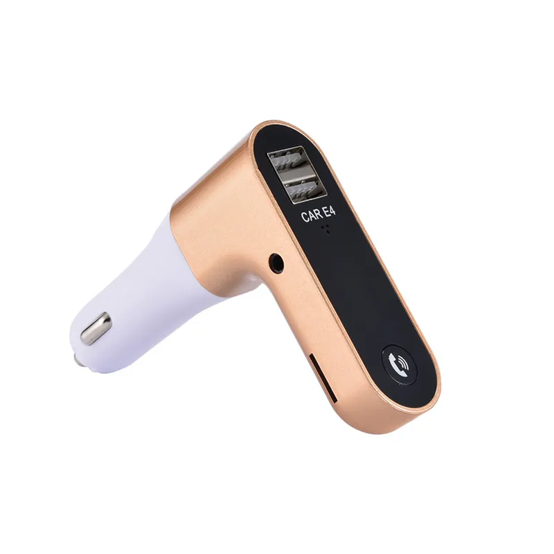 Adattatore per trasmettitore FM Bluetooth per auto E4 con caricatore USB Lettore audio MP3 Supporto vivavoce per schede TF per cellulare universale Dropshipping
