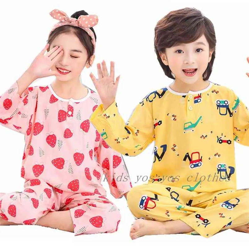 Niños Niñas Pijamas Otoño Invierno Manga Larga Conjunto De Ropa Para Niños  Ropa De Dormir Conjuntos De Pijamas De Algodón Para Niños 2 4 6 8 10 12 Años  210915 De 4,83 €