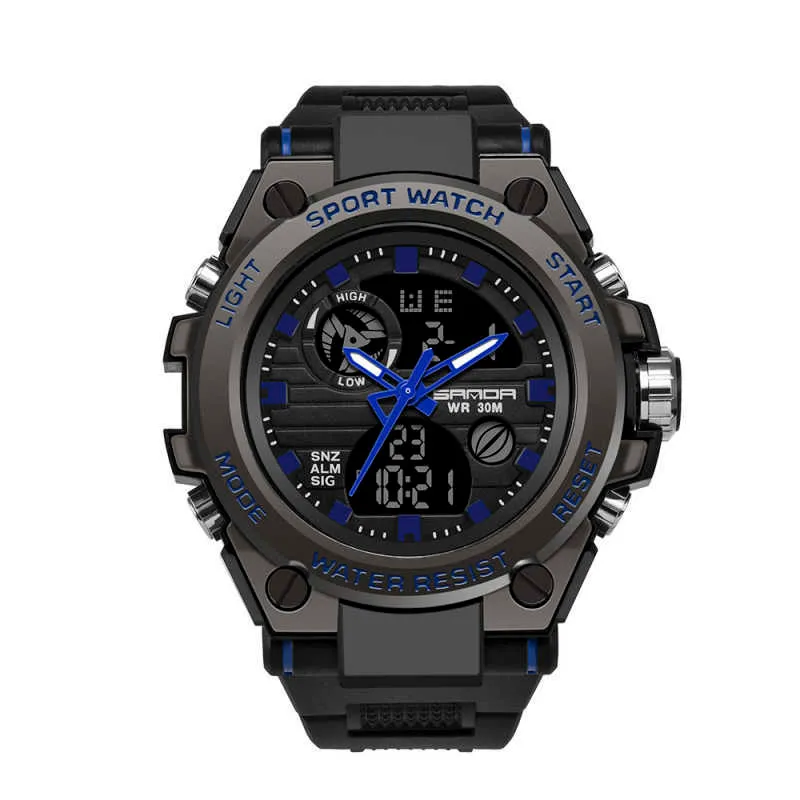 Sanda Sport orologio sanda 739 esercito orologio da uomo Dual Time Led Analogico Impermeabile Orologio Al Quarzo Orologio Sportivo Digitale relogio masculino G1022