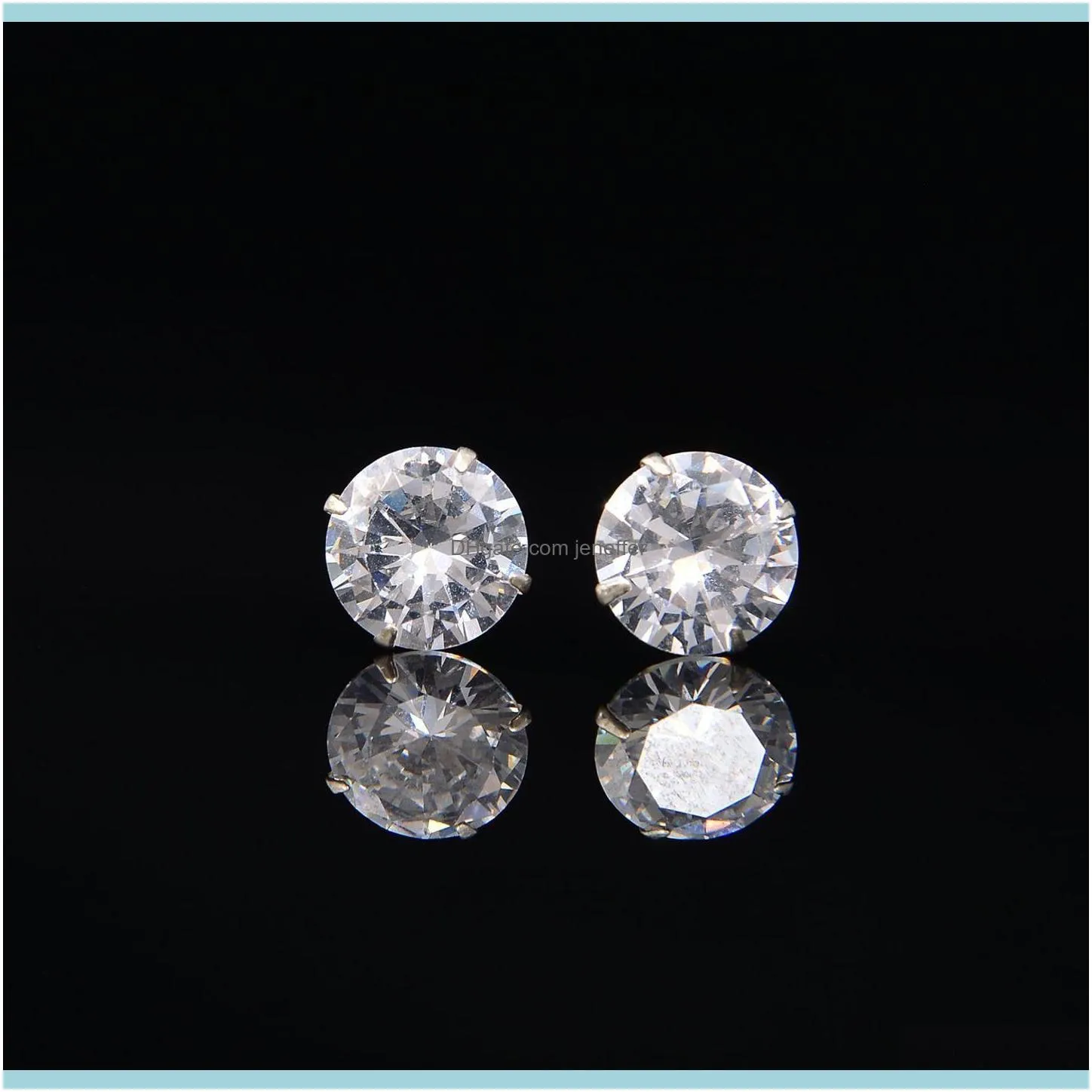 FactoryB4DP soft Zircon Hengsheng S925 silver four claw fashion simple Earrings for women