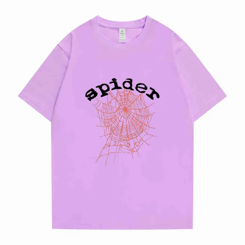ontwerper tees spider t shirt roze paars Young Thug sp5der Sweatshirt 555 shirt mannen vrouwen Hip Hop web jasje Sweatshirt Spider sp5 tshirt Hoge kwaliteit VG7F
