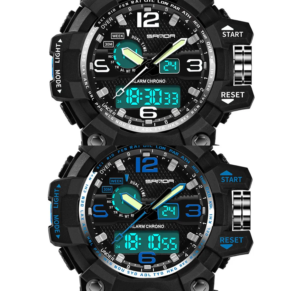 Waterproof Casual Sport Watches For Men Fashion Men'S Boy LCD Digital Stopwatch Date Rubber Wrist Watch Relogio Masculino X0524