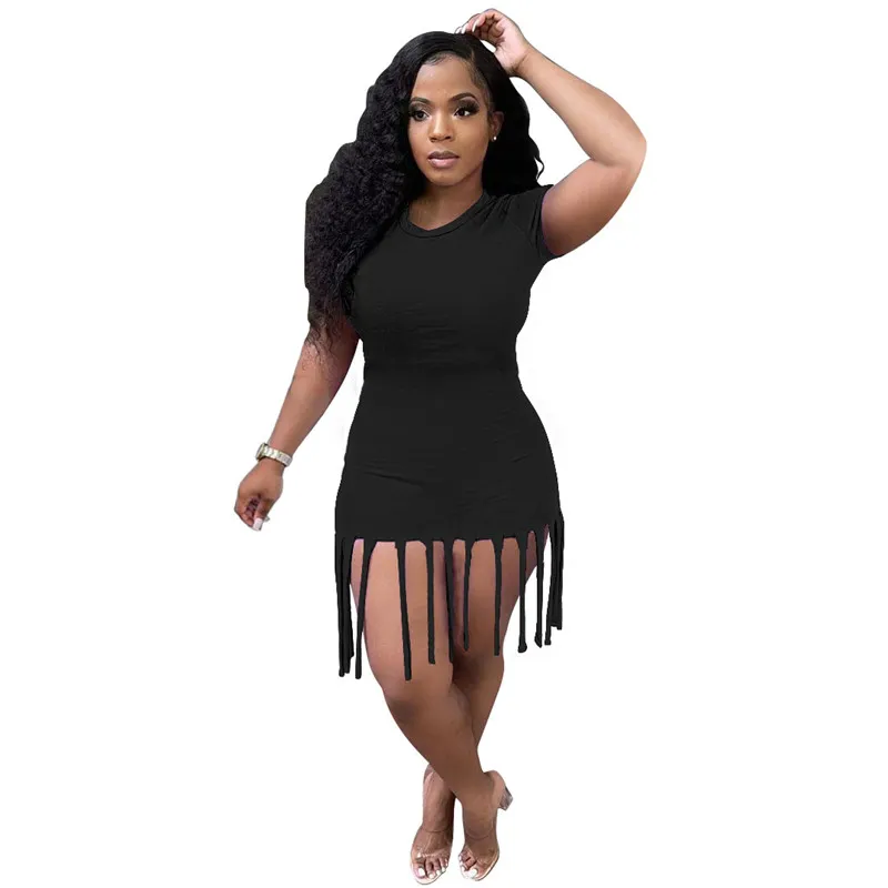 Plain black 2025 one piece dress