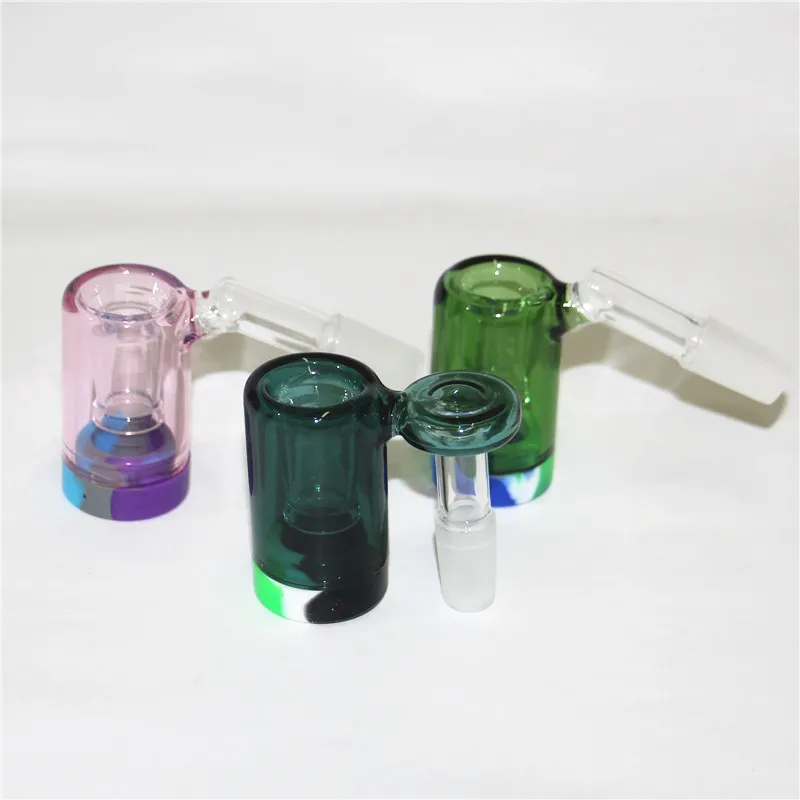 물 담뱃대 포수 14mm 18mm 두꺼운 Pyrex 유리 버블 밴 캐처 45 90도 Ashcatcher Water Pipes