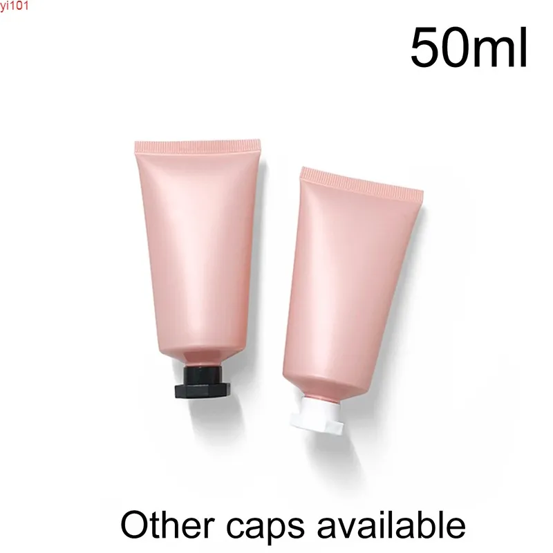50 ml mattrosa rosa pressad tom plaströr rengöringslotion behållare 50g frostad mjuk makeup förpackning gratis frakt.