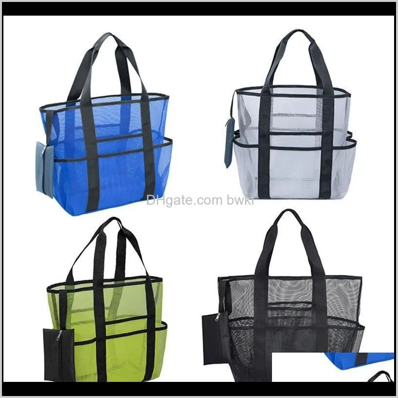 large capacity mesh beach bag outdoor travel folding storage bags