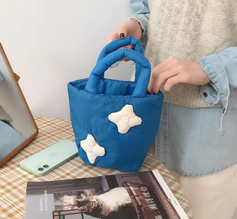 2021 Spring / Summer Estilo Bags Moda Japonesa All-Match Casual Macio Bonito Algodão Bolsa Pequena