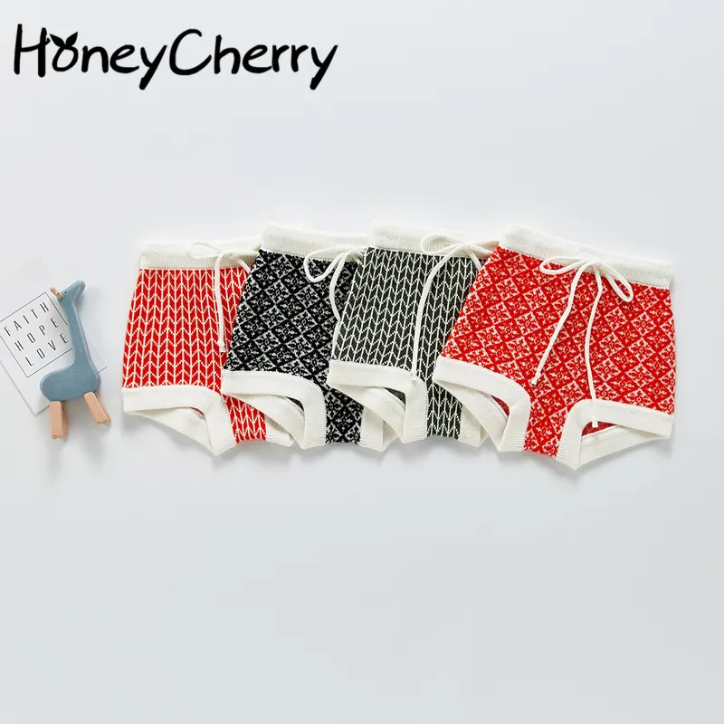 Baby girls shorts fashion jacquard knit pants striped cute baby girl clothing 210515