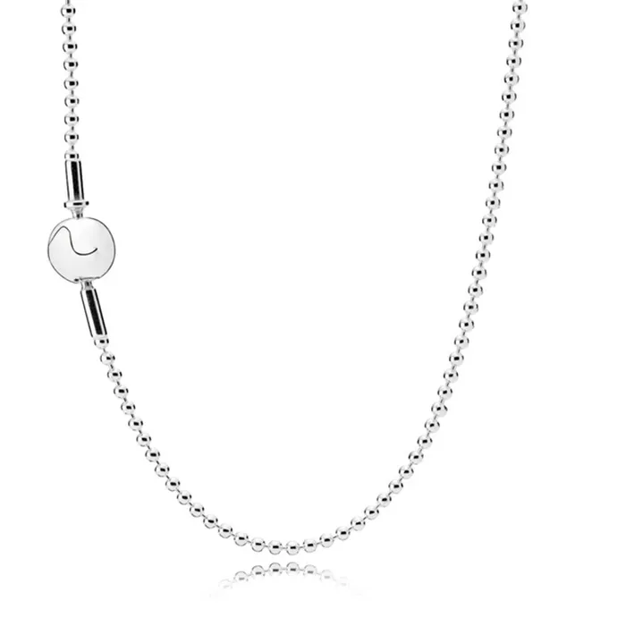 NEUE 2021 100 % 925 Sterling Silber Perlen Halskette Fit DIY Original Fshion Schmuck Geschenk 111