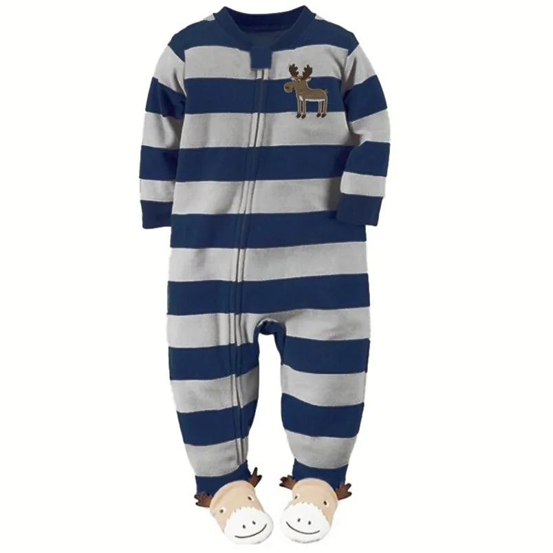 Kinderen Polar Fleece jongens en meisjes romper met voeten warme pyjama lente, herfst winter 211109