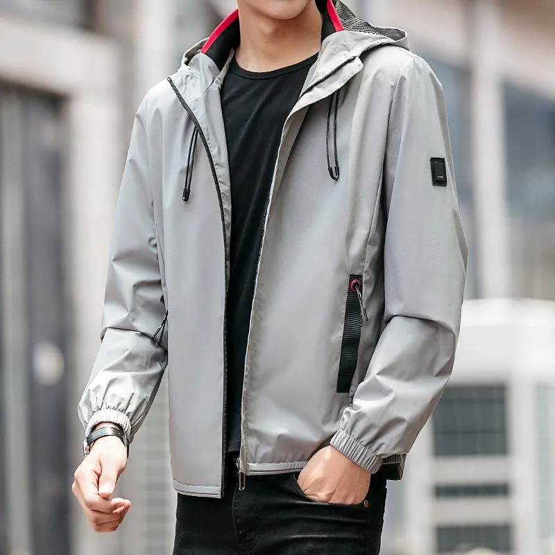 Men's Jackets Hoodies Casual Autumn Overcoats Outwear Plus Size M-4XL Spring Fashion Slim Fit Hooded Thin Coat