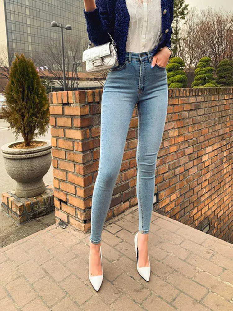 Pantalones de moda Mujer Skinny Denim Jeans elásticos Cintura alta Pants  Women