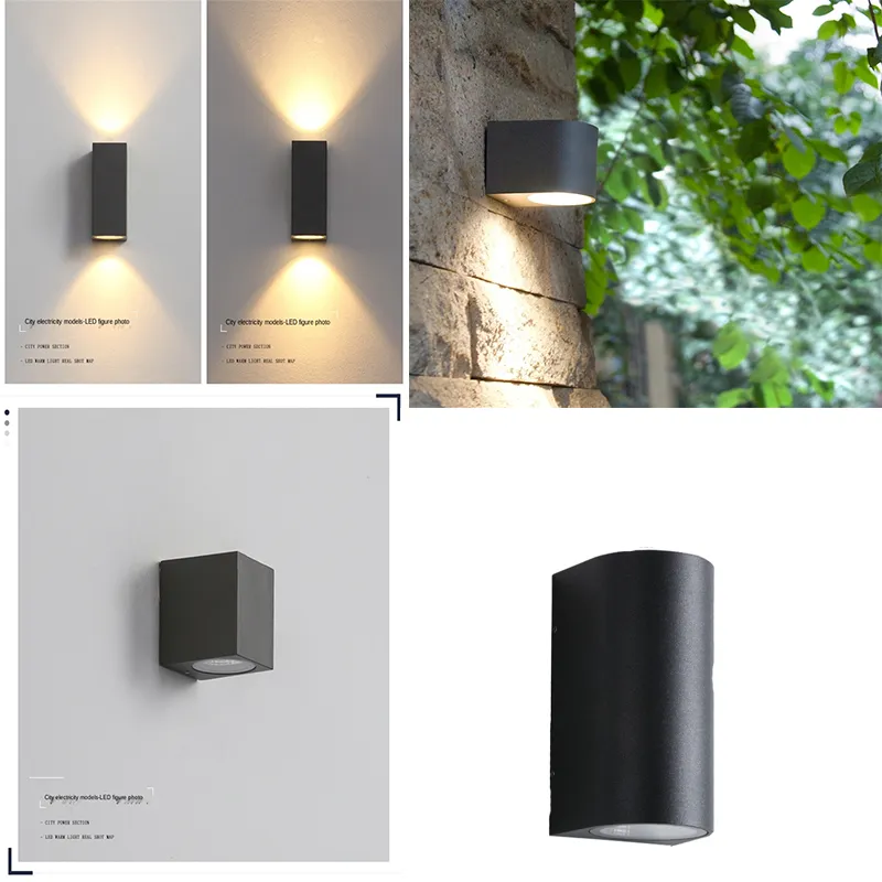 Inomhus utomhus LED vägglampor IP65 Vattentät 3W Aluminium väggar lampa AC85-265V trädgårdsbelysning modern korridor ljus dekoration ljus korridorer badrum