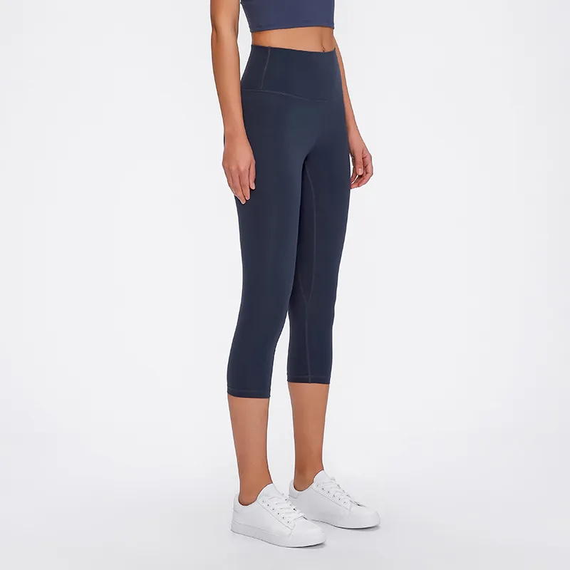 Navy cheap running capris