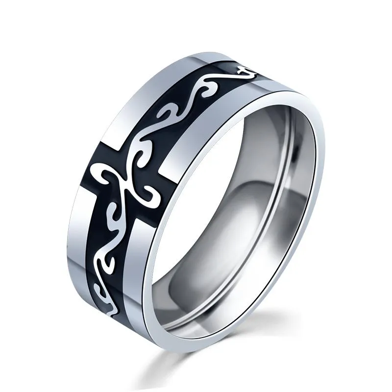 Anéis de casamento moda moda aço inoxidável renda timbo anel para casais e mulheres do presente de jóias punk simples 10238