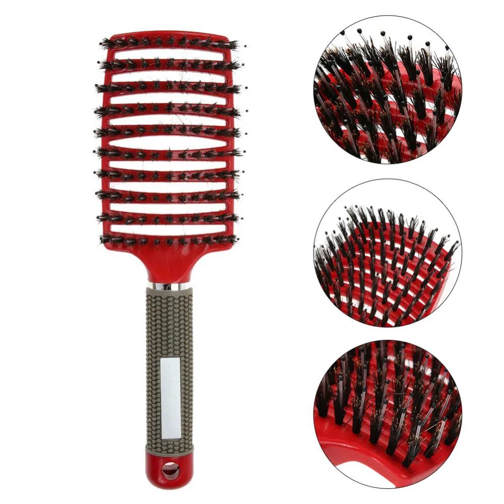 Professionele kammen Nylon Tangle Haarborstel Ronde Detarm Hairs Comb Hairdresser Natte krullende Hairbush 5 kleuren voor optie