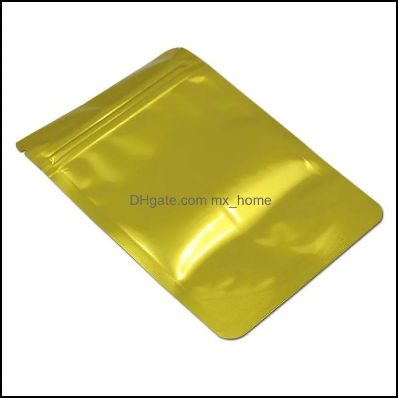 Gift Wrap 100Pcs Reclosable Bags Doypack Golden Mylar Foil For Chocolate Storage Kitchen Supplies Moisture Proof