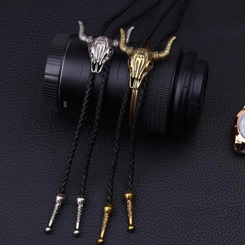 Подвесные ожерелья cibocibo ретро -ожерелье мужчины металлическая веревка классическая дизайнерская булька -голова украшения