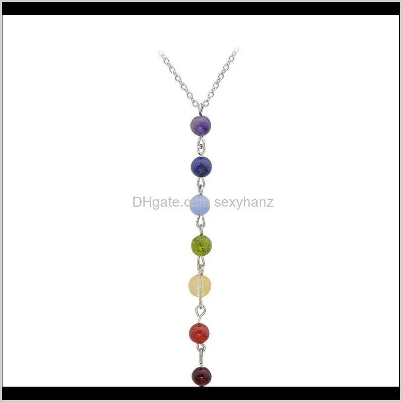 & Pendants 7 Chakra Beads Pendant Necklace Women Yoga Reiki Healing Ncing Necklaces Fashion Indian Jewelry 161782 Drop Delivery 2021 Zvhmk