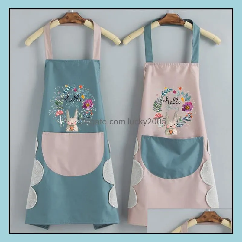 Hand-wiping apron waterproof and oil-proof fabric kitchen aprons kitchens clothing cooking waist clothes home daily products