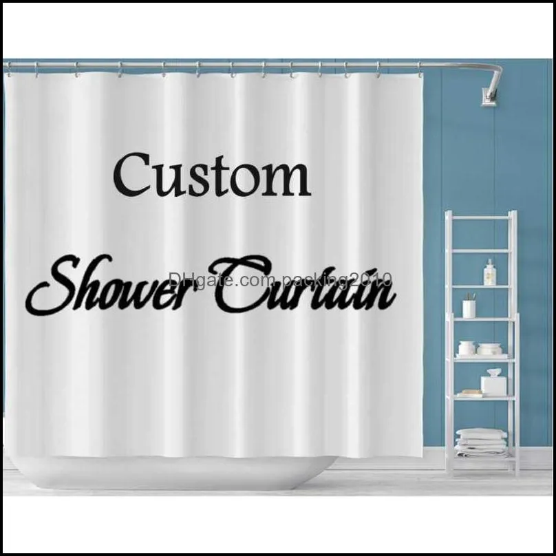 Natural Plant Shower Curtain Set with 12 Hooks Cartoon Forest Bathroom Decoration