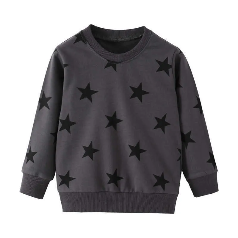 Jumping Meters Stars Sudaderas Baby Boys Girls Outwear Ropa de algodón Estilo de moda Niños Tops Otoño Camisas de primavera 210529